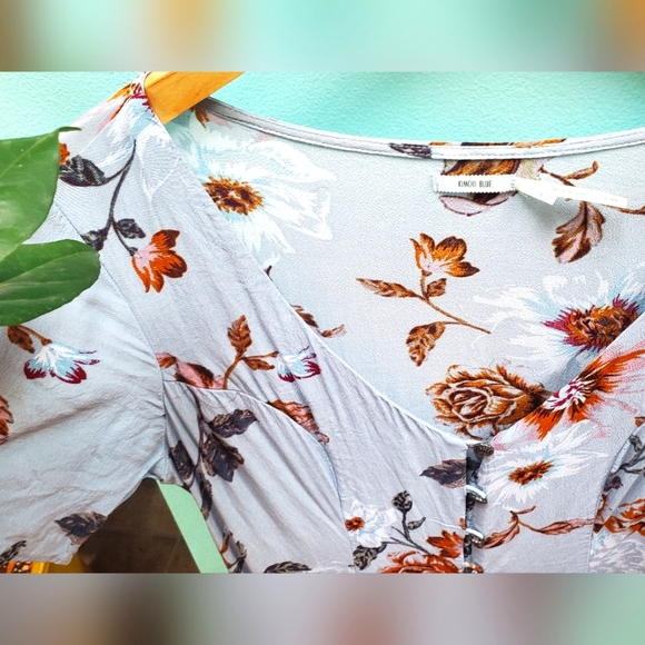 Kimchi Blue- Button-up flared dress w/ tie sleeves - Picture 7 of 9